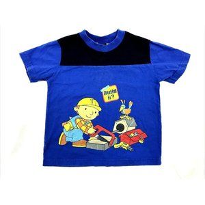 Vintage Authentic Bob the Builder Toddler Shirt 3t Blue/Black